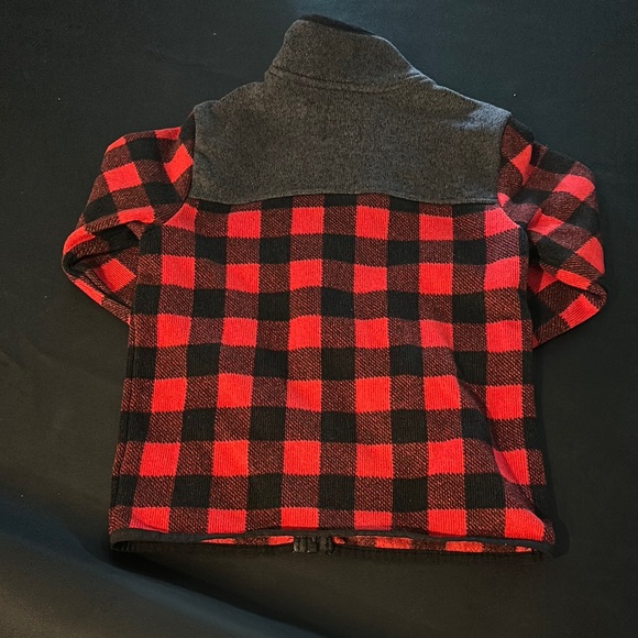Garanimals Red and Black Plaid Zip Front Thin Coat - Picture 3 of 6